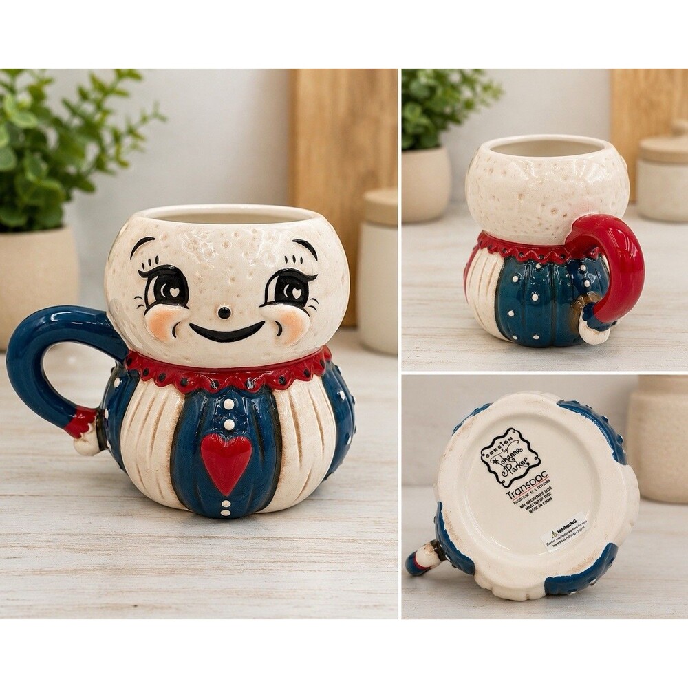 2026 Johanna Parker Luna Moon Man Patriotic Mug  Red Heart Vintage Style